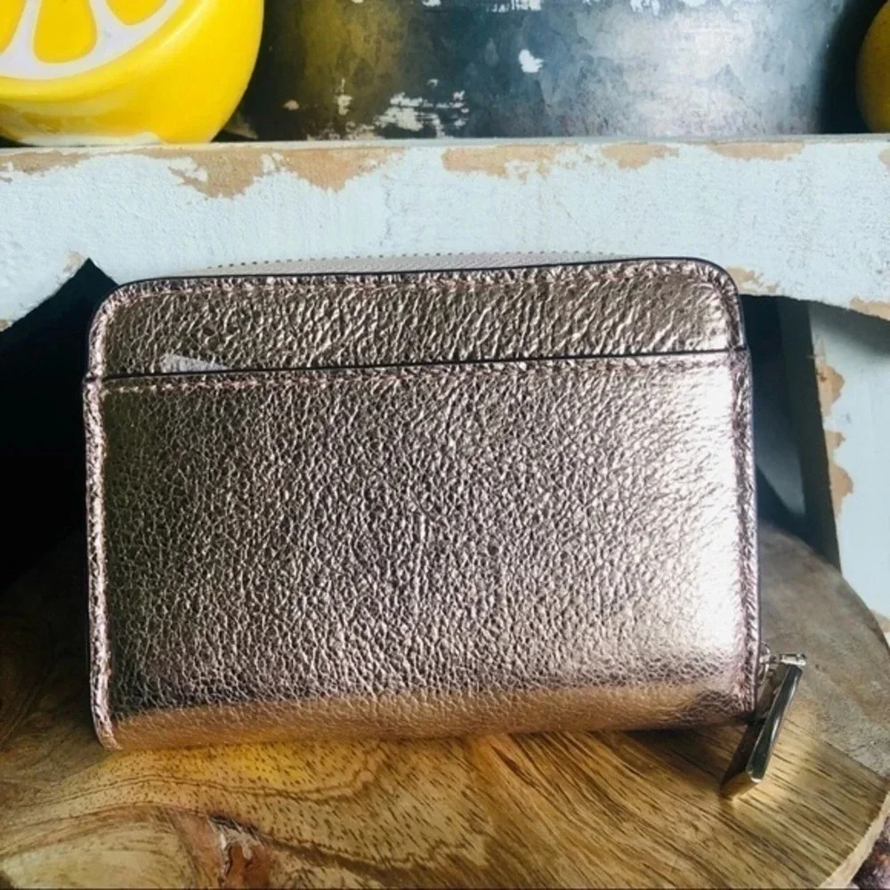 Kate Spade Rose Gold Zip Around Wallet NWT